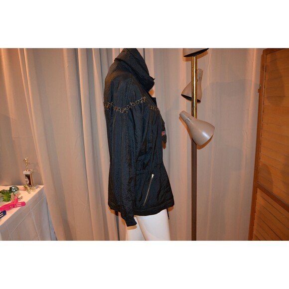 Vintage Jacket Bomber Baroque Black with Baroque Metallic Gold and Jewel Crest - Picture 3 of 6